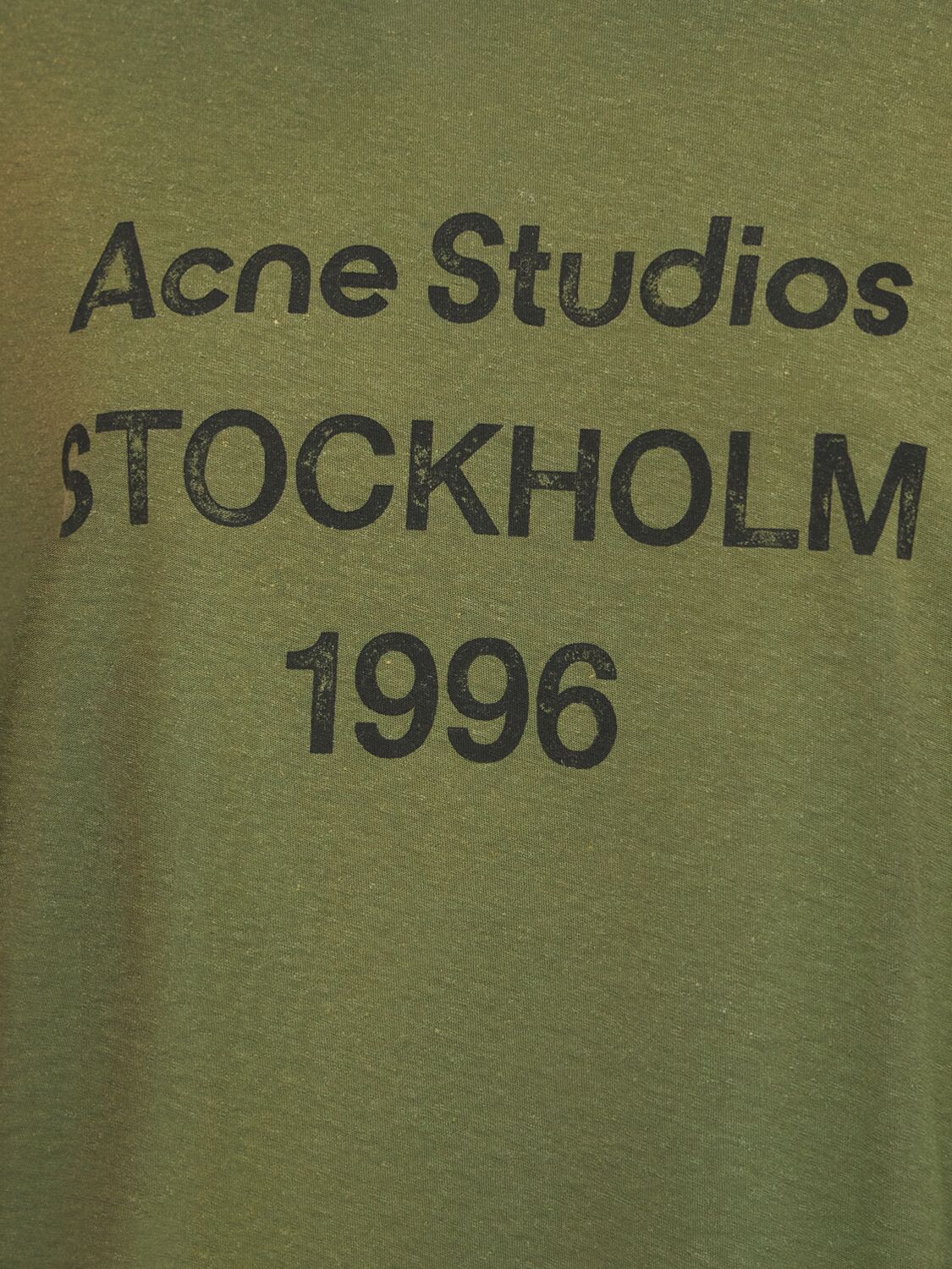 Acne Studios Logo Printed Cotton And Hemp T-shirt