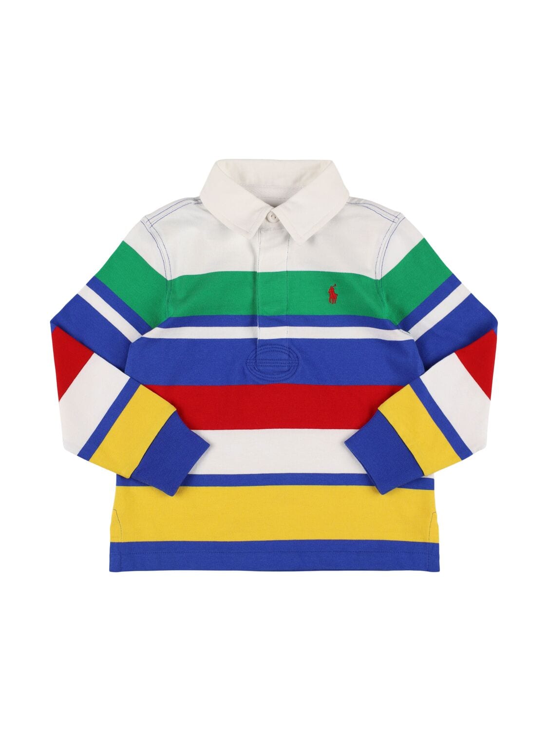 Printed Cotton Long Sleeve Polo T-shirt