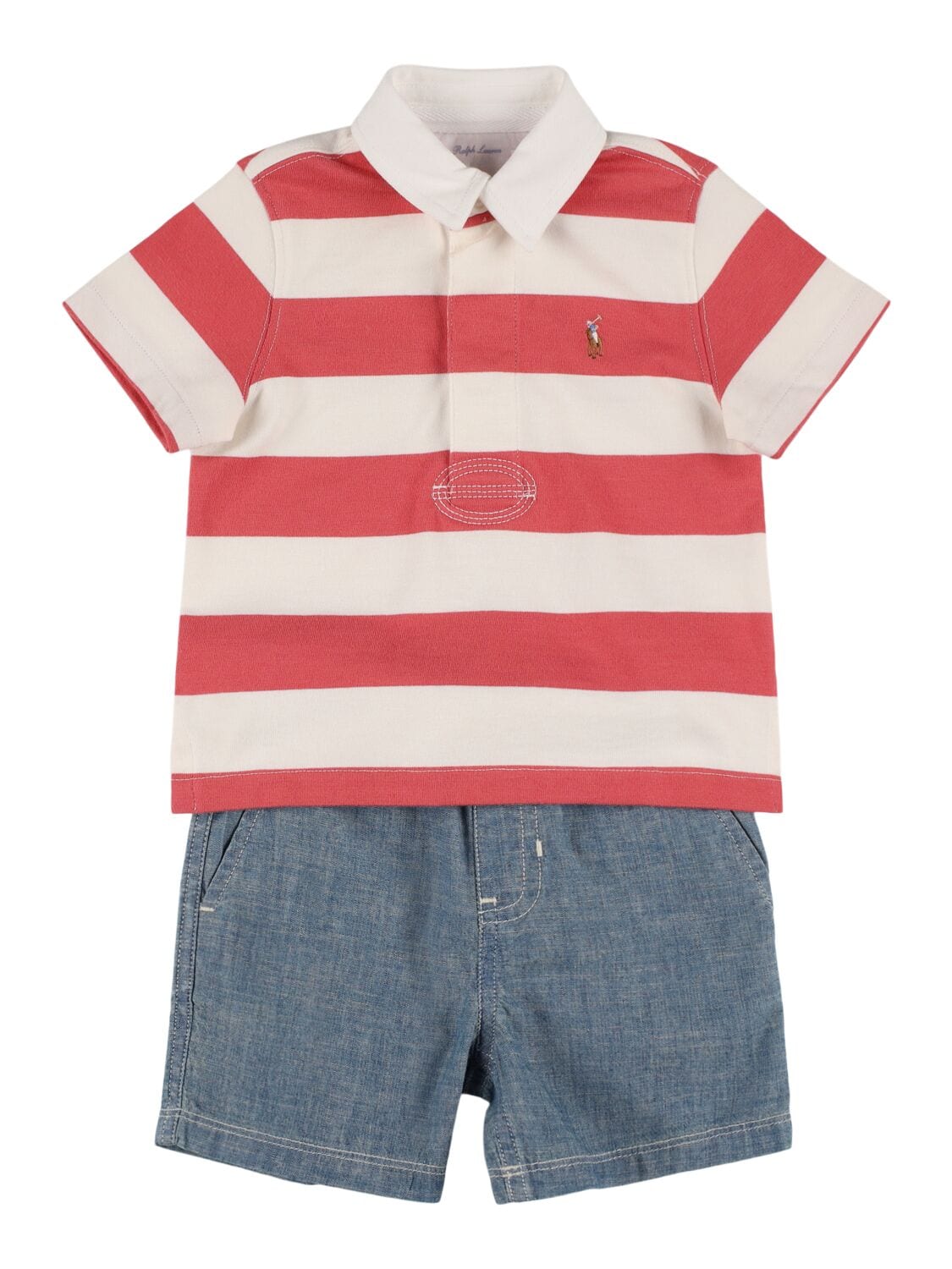 Cotton Piquet Polo Shirt & Denim Shorts