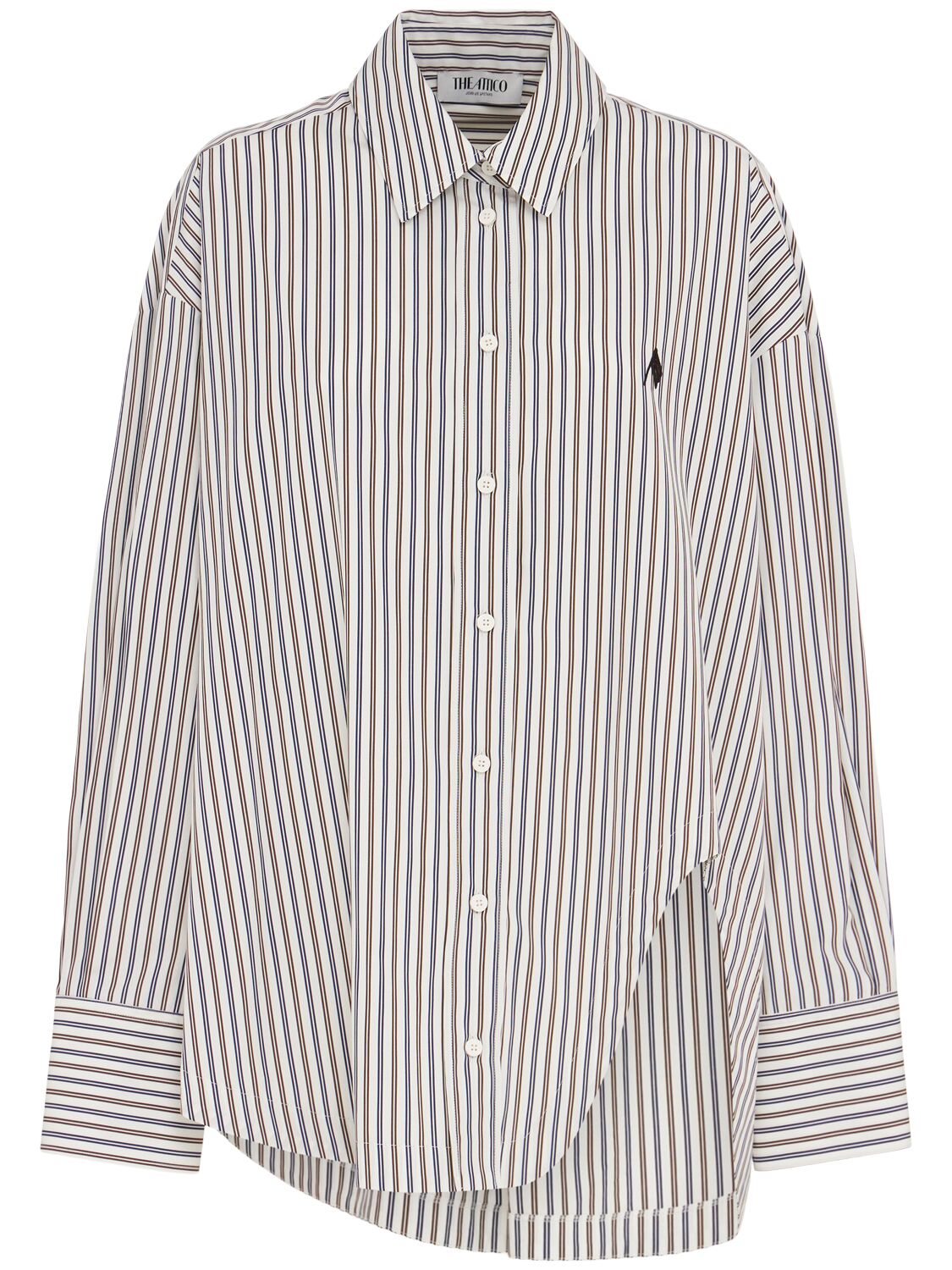 Attico Striped Cotton Shirt In Multi