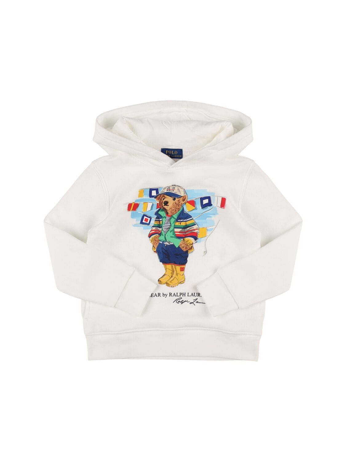 Bear Print Hooded Cotton Sweatshirt