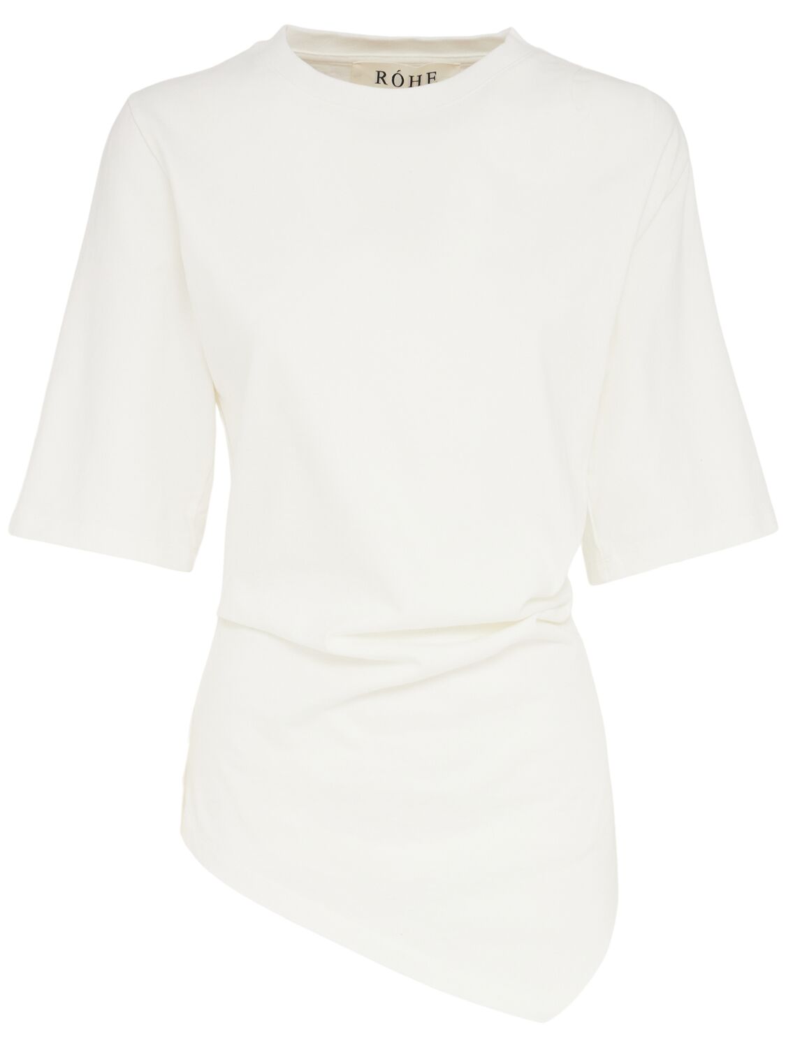 Rohe Asymmetrical White Organic Cotton Woven T-shirt In White