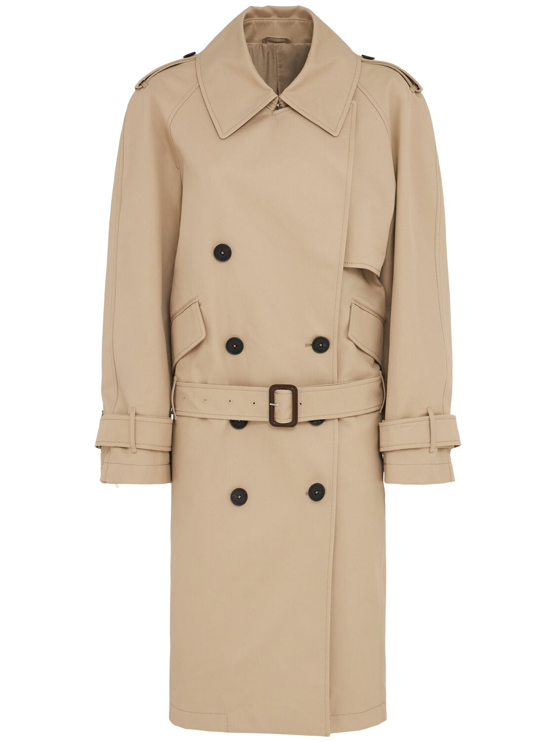 Attico Cotton Trench Coat Coats And Trench Coats Beige