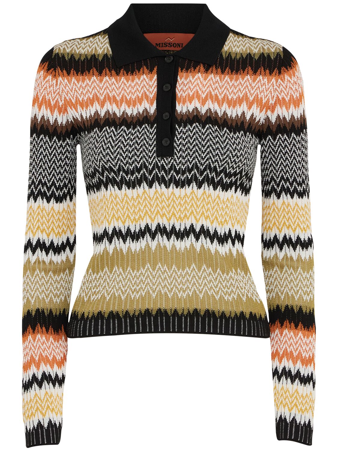 Missoni Jacquard Long Sleeve Polo Top