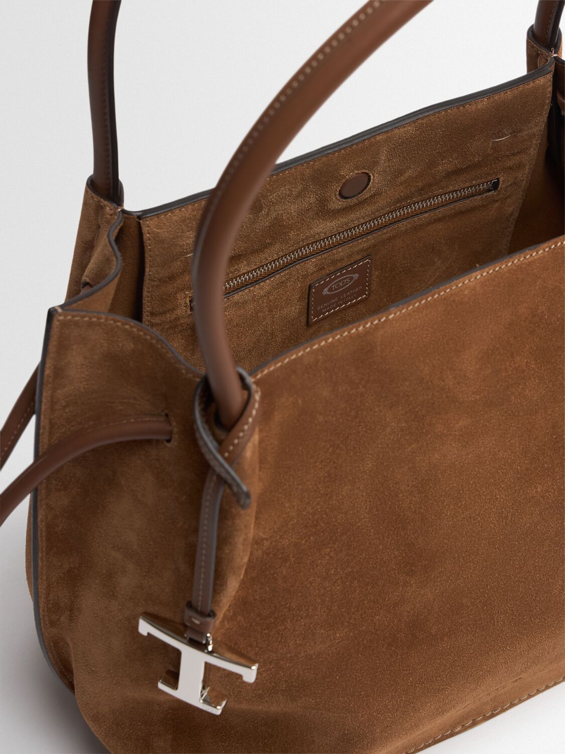 Tod's Medium Buz Suede Tote Bag In Brown