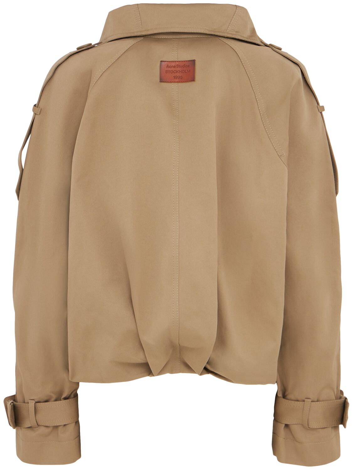 Acne Studios Raincoat With Belted Waist And High Collar In Beige