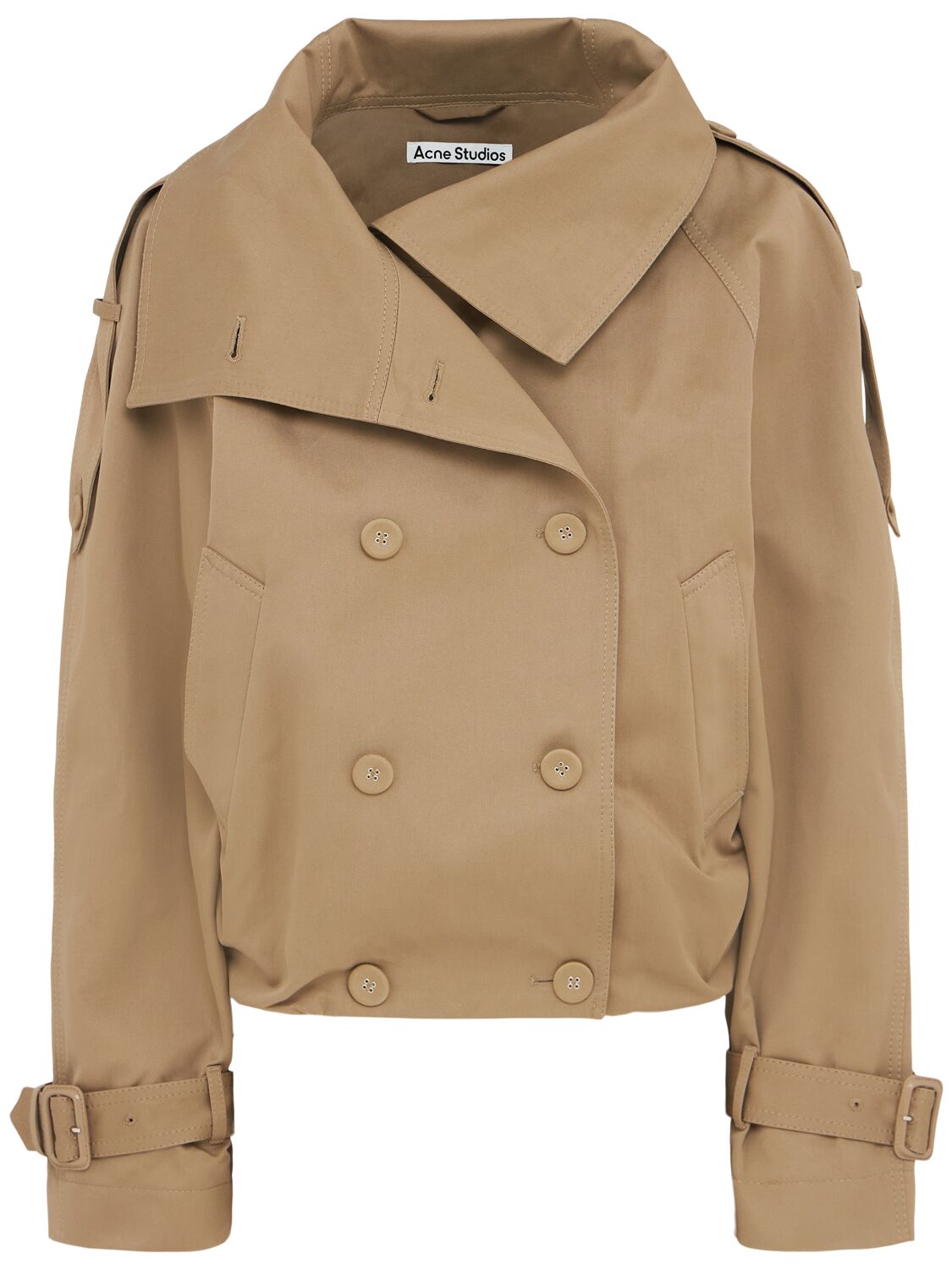 Acne Studios Organic Cotton Twill Trench Coat In Beige