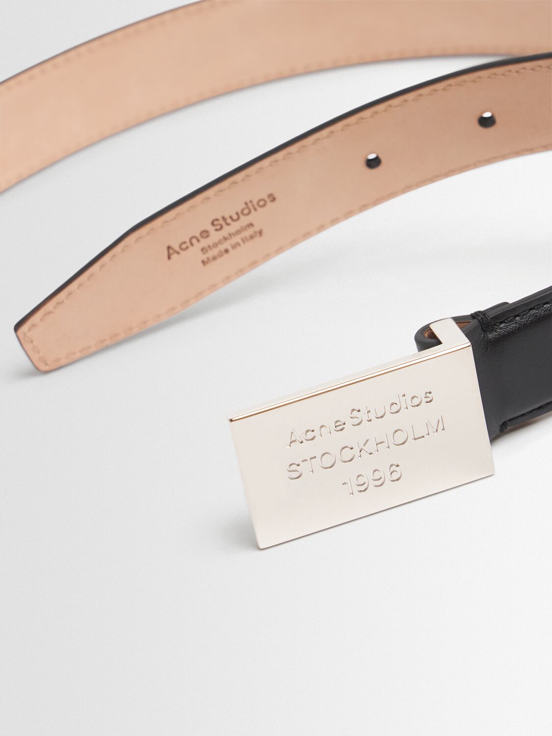 Acne Studios 1996 Logo Plaque Belt In Black