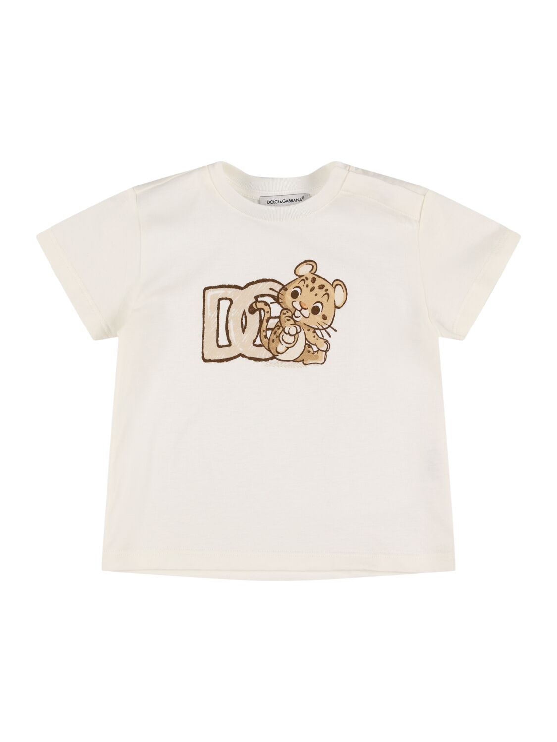 Dolce & Gabbana Printed Cotton Jersey T-shirt In White
