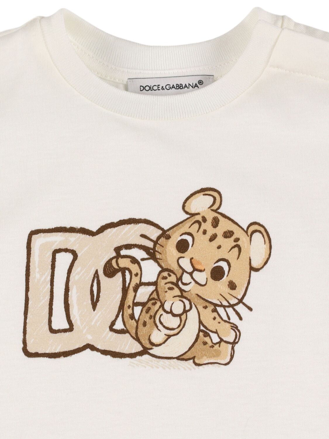 Dolce & Gabbana Printed Cotton Jersey T-shirt In White