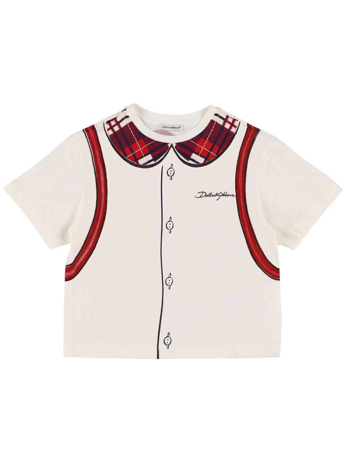 Dolce & Gabbana Printed Cotton Jersey T-shirt In White
