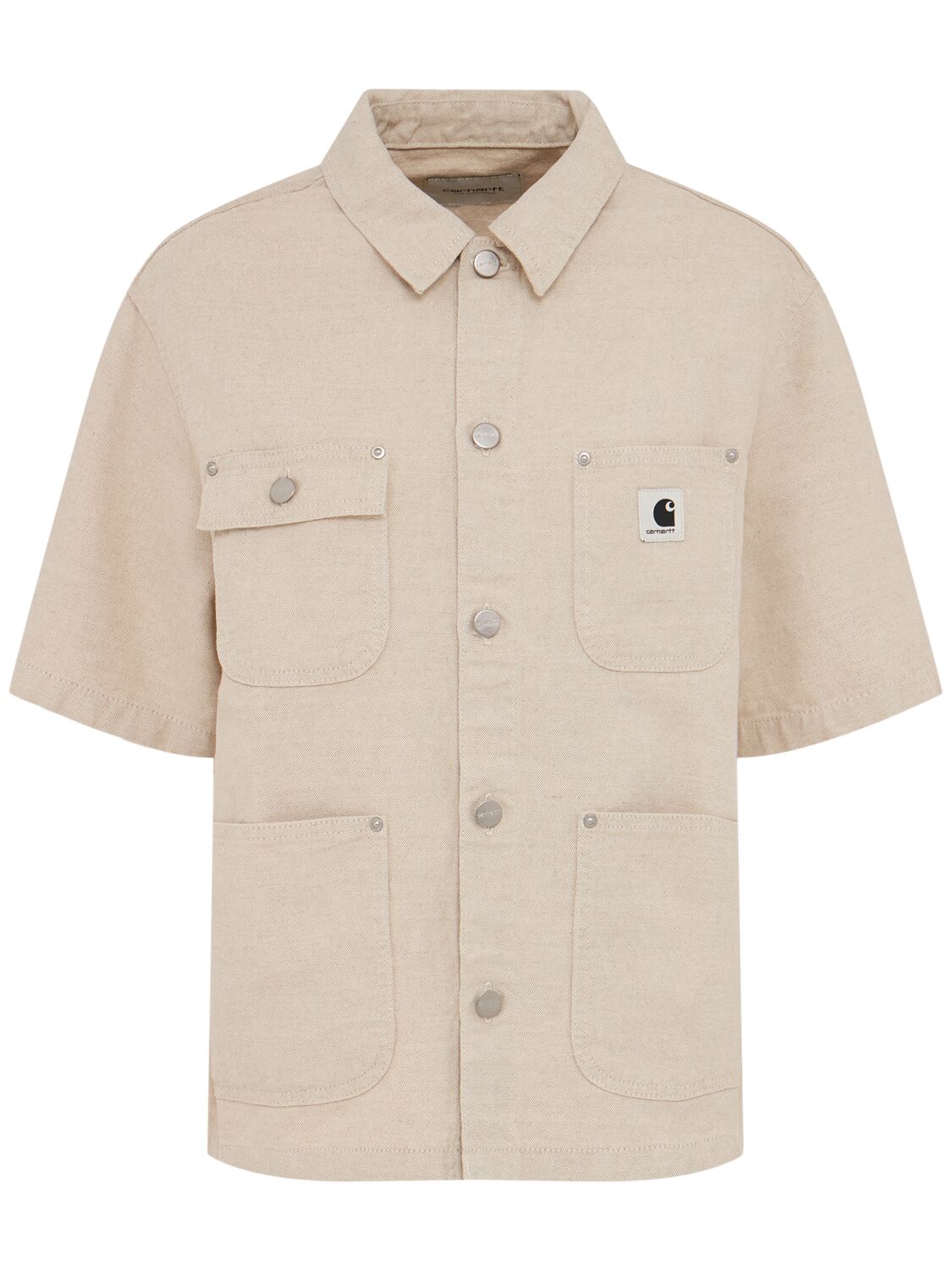 Carhartt Michigan Cotton Blend Short Sleeve Shirt In Beige