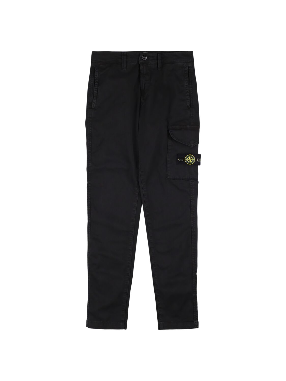 STONE ISLAND JUNIOR Stretch Cotton Twill Cargo Pants
