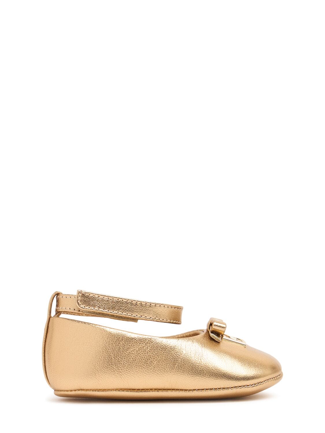 Metallic Leather Ballerinas