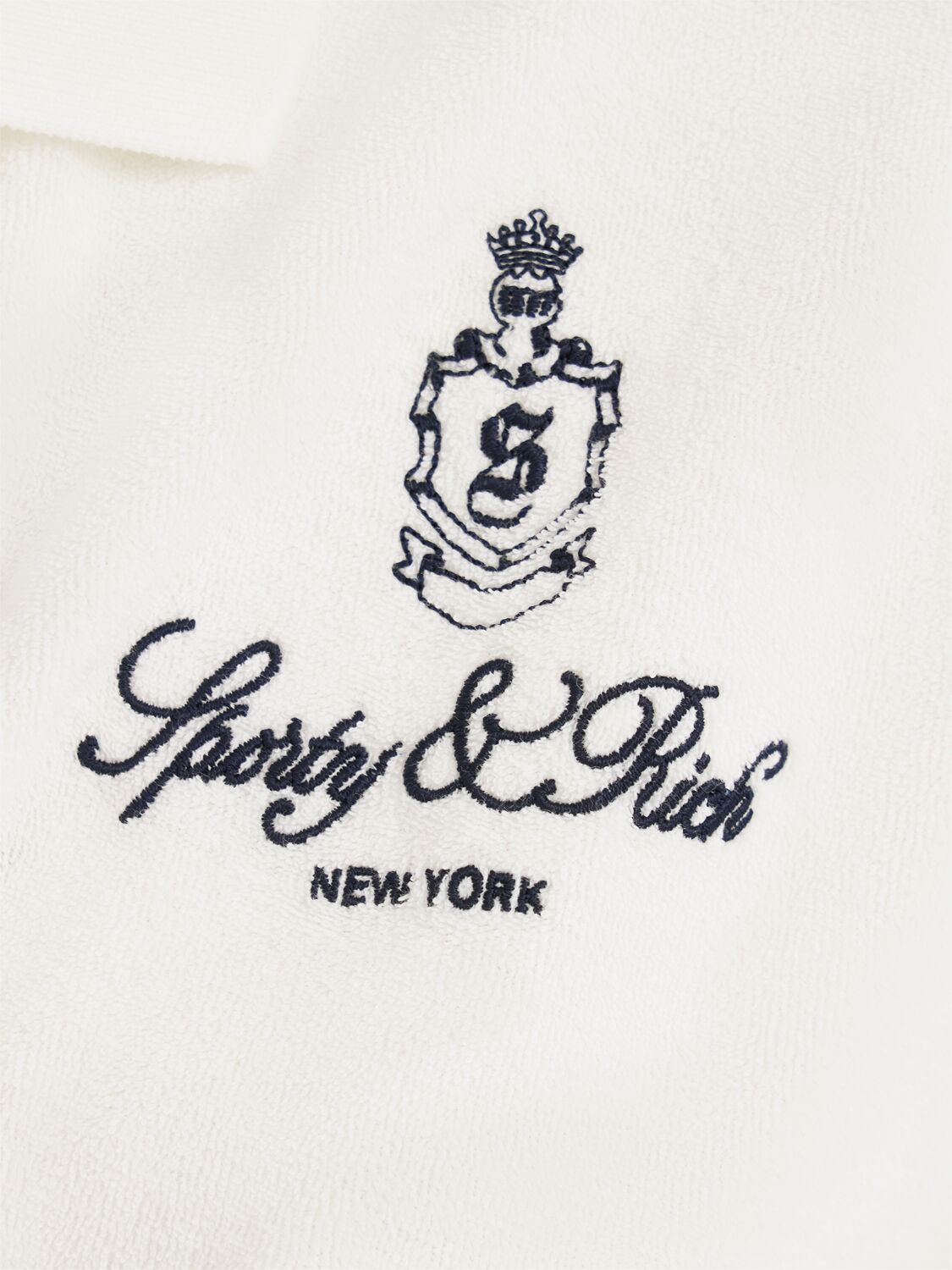 Sporty And Rich Vendome Cotton Terry Polo In White
