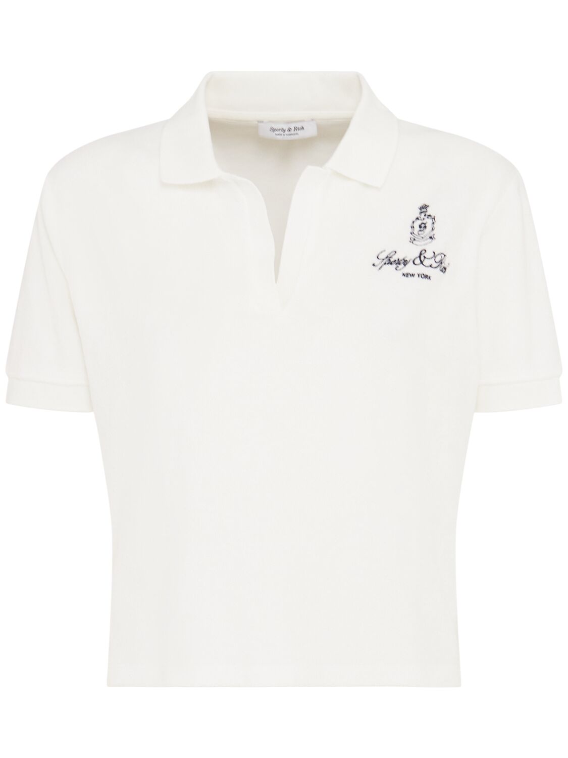 Sporty And Rich Vendome Cotton Terry Polo In White