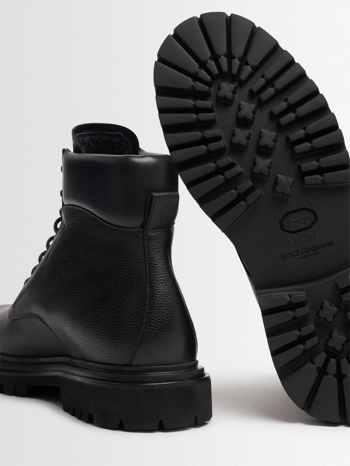 Dolce & Gabbana Leather High Boots In Black