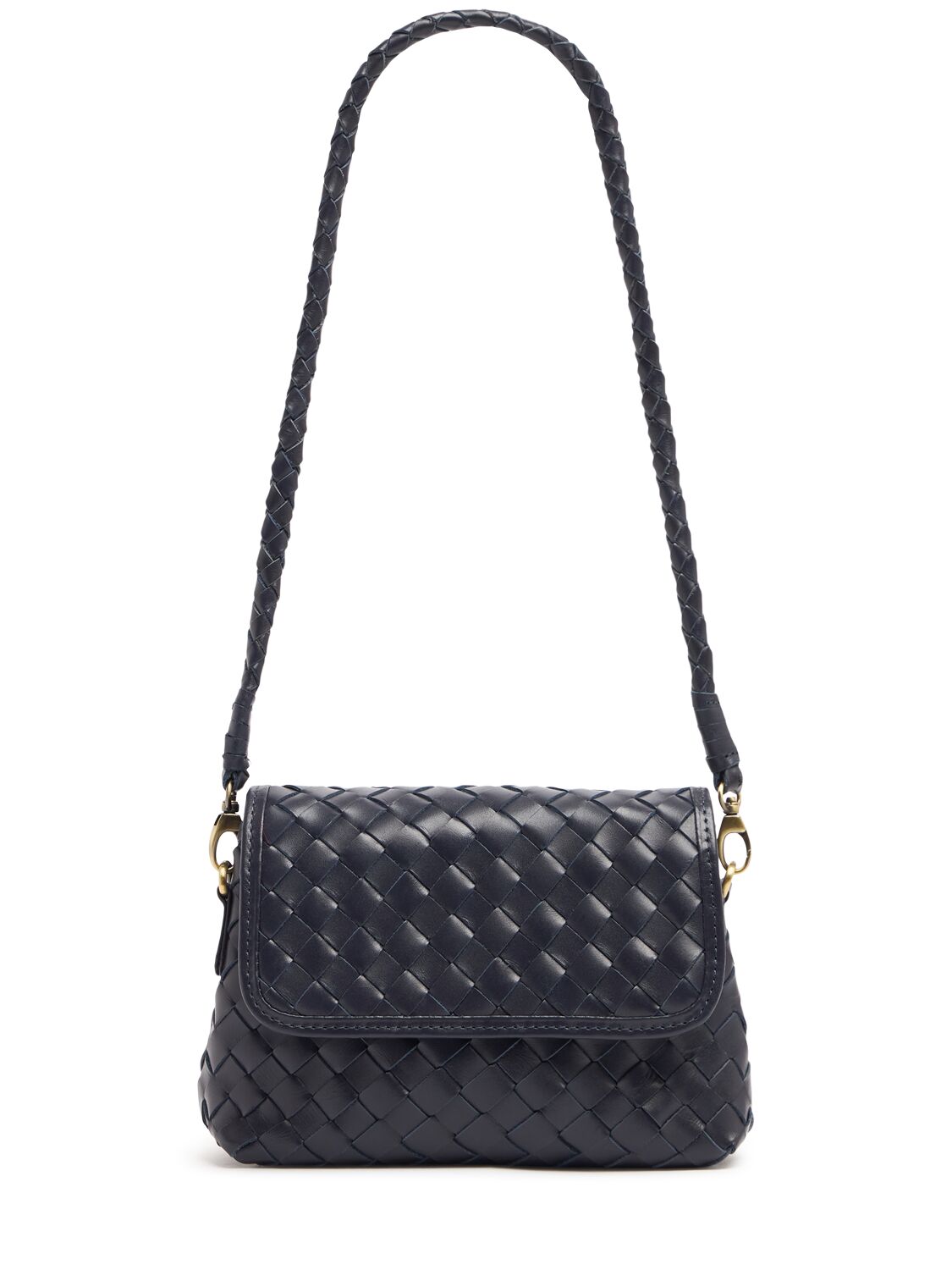 Bembien Mini Madeline Woven Leather Shoulder Bag In Blue