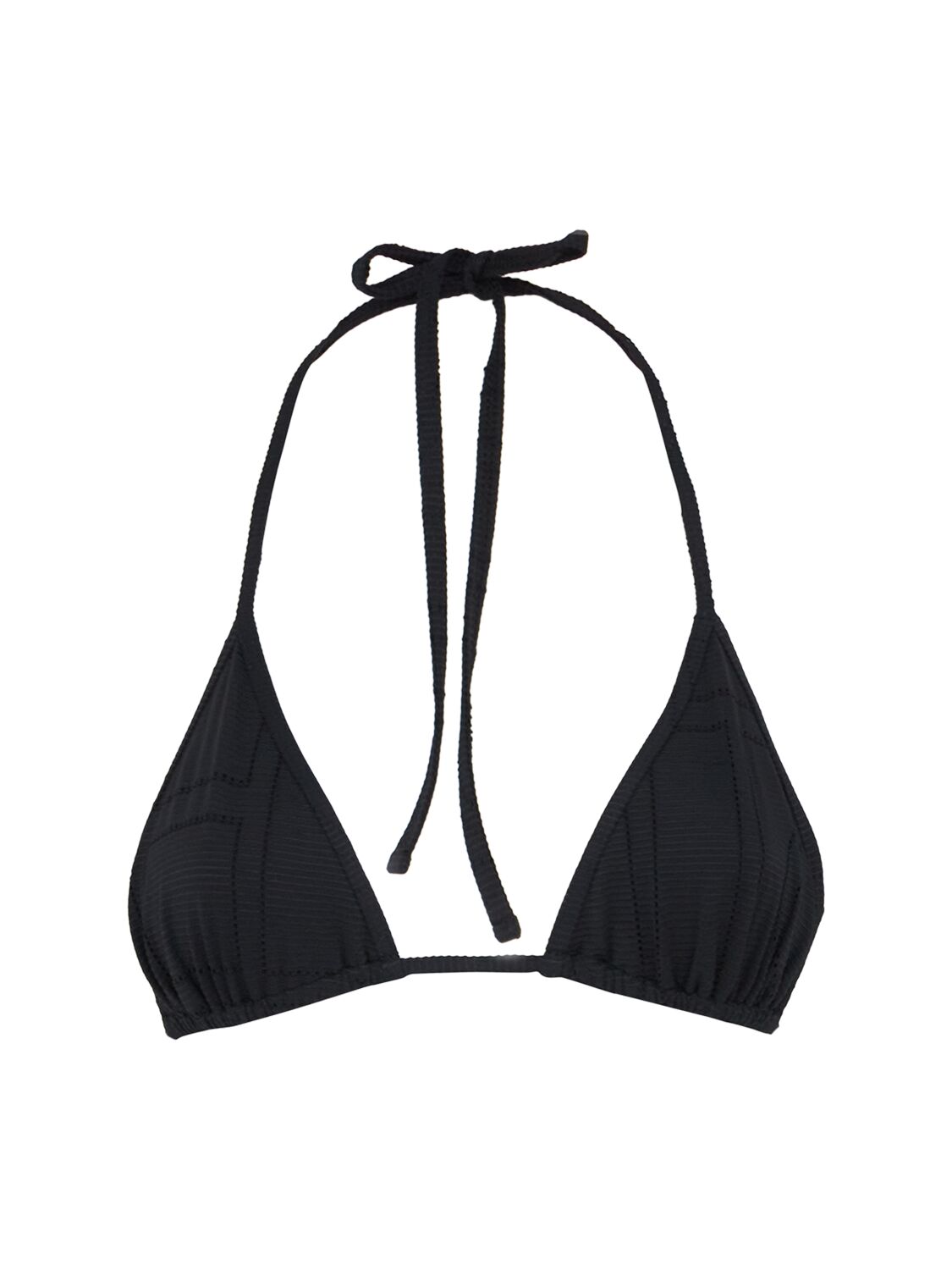 Totême Monogram Pointelle Bikini Top In Black