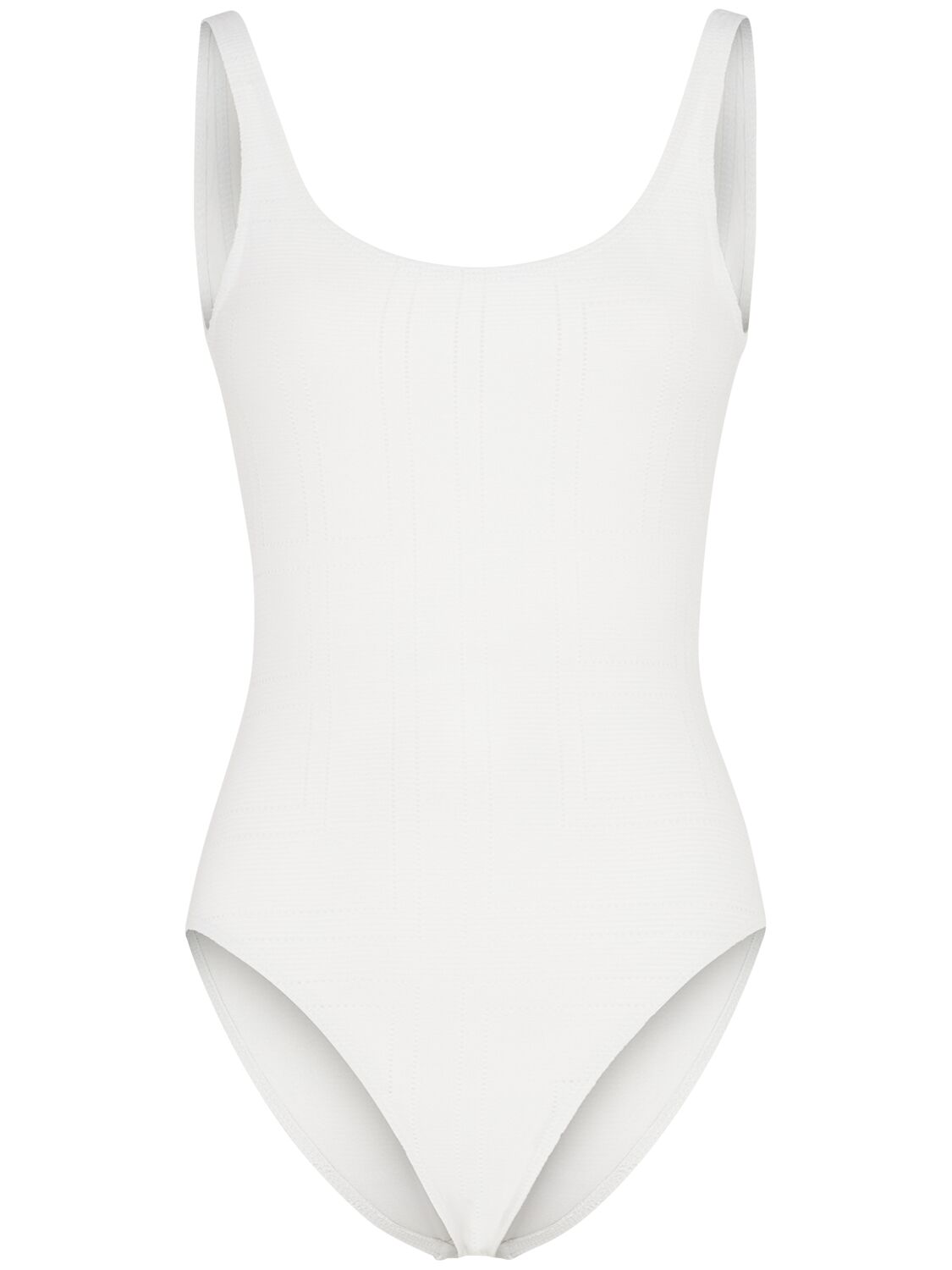 Totême Monogram Pointelle One Piece Swimsuit In White