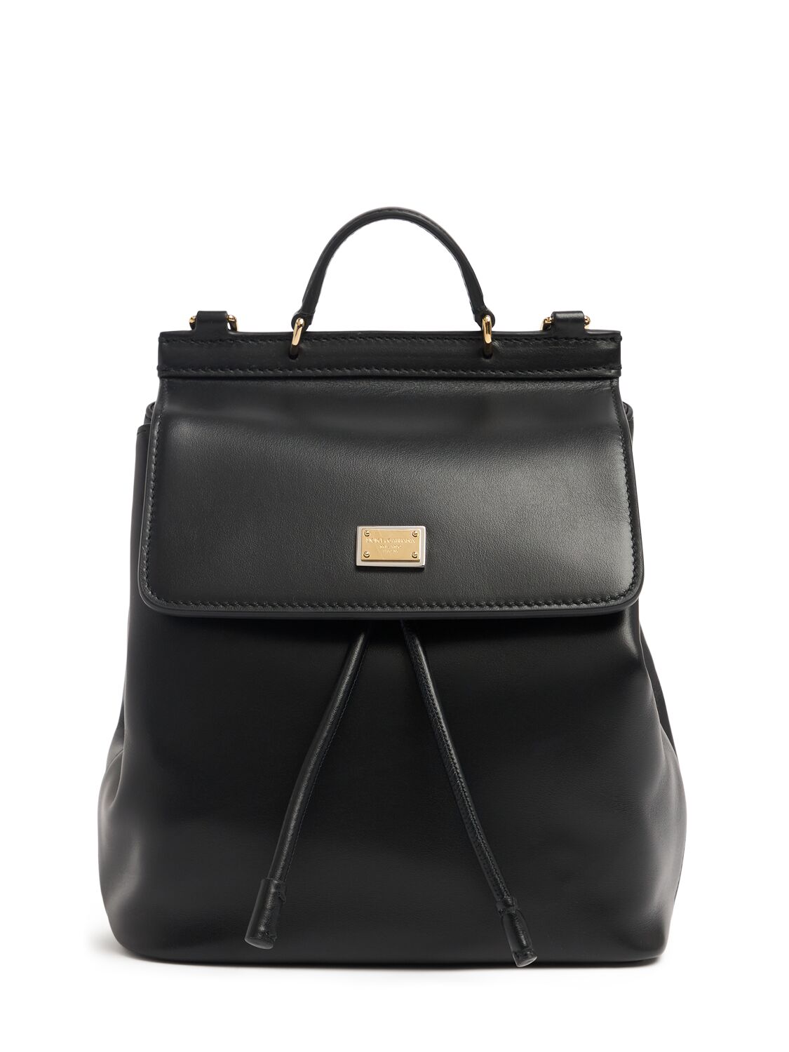 Dolce & Gabbana Sicily Leather Backpack In Black