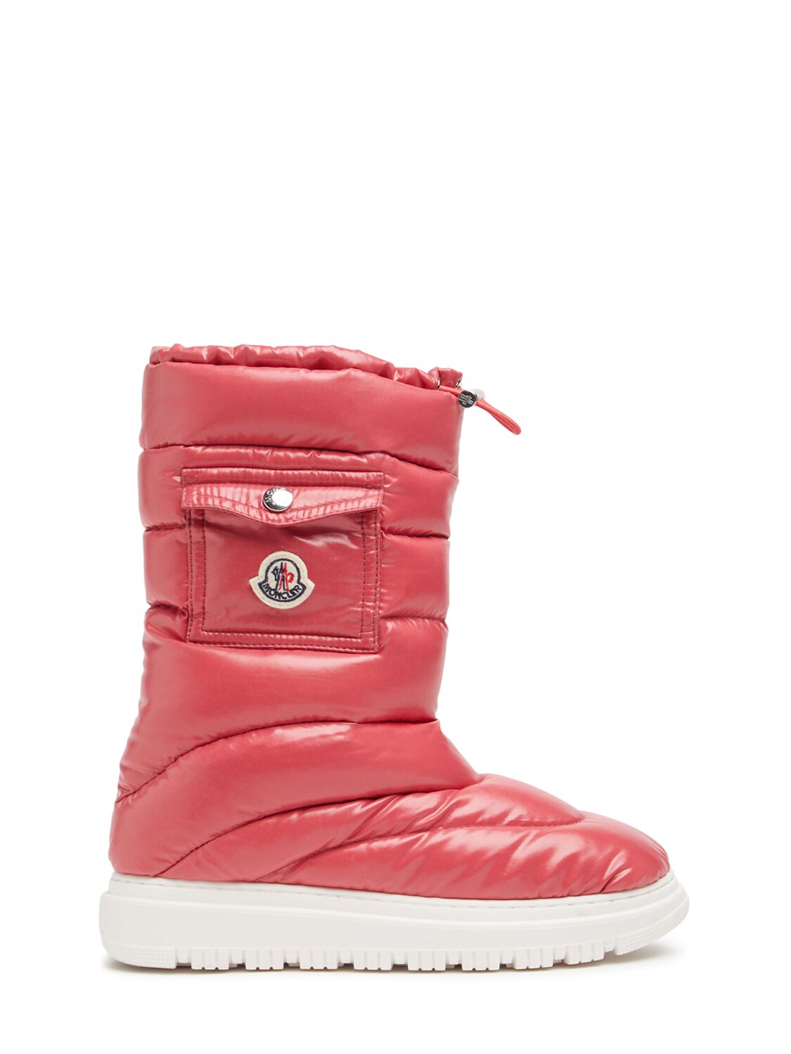 Moncler Petit Gaia Nylon Pocket Snow Boots In Pink