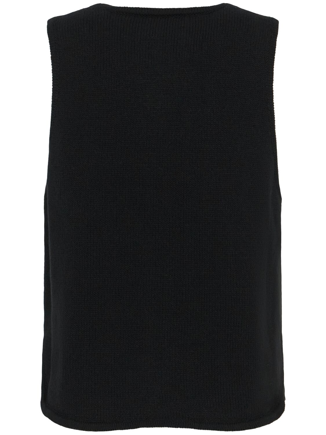 Cordera Cutout Cotton Knit Vest In Black