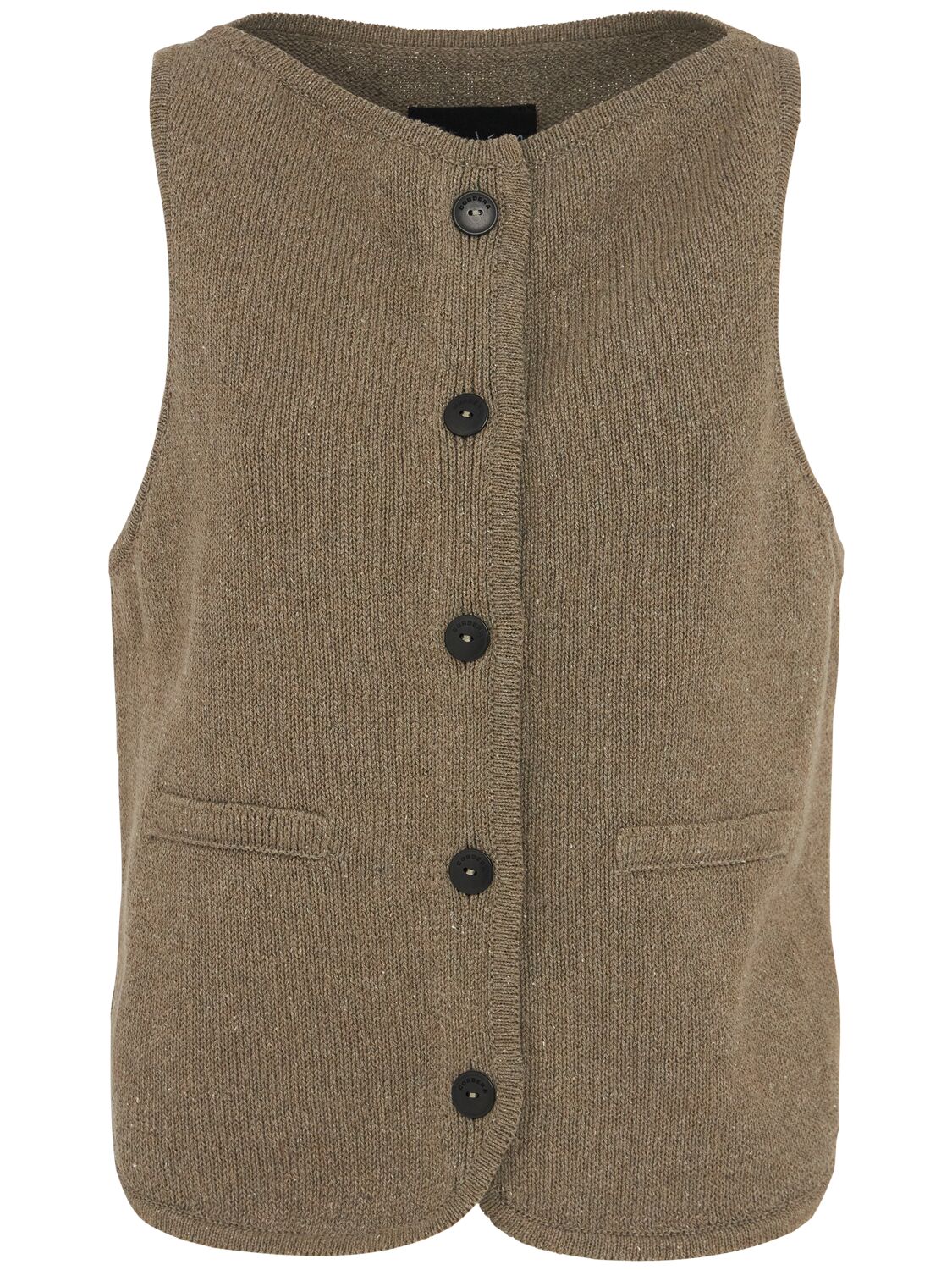 Cordera Cotton Knit Vest In Brown