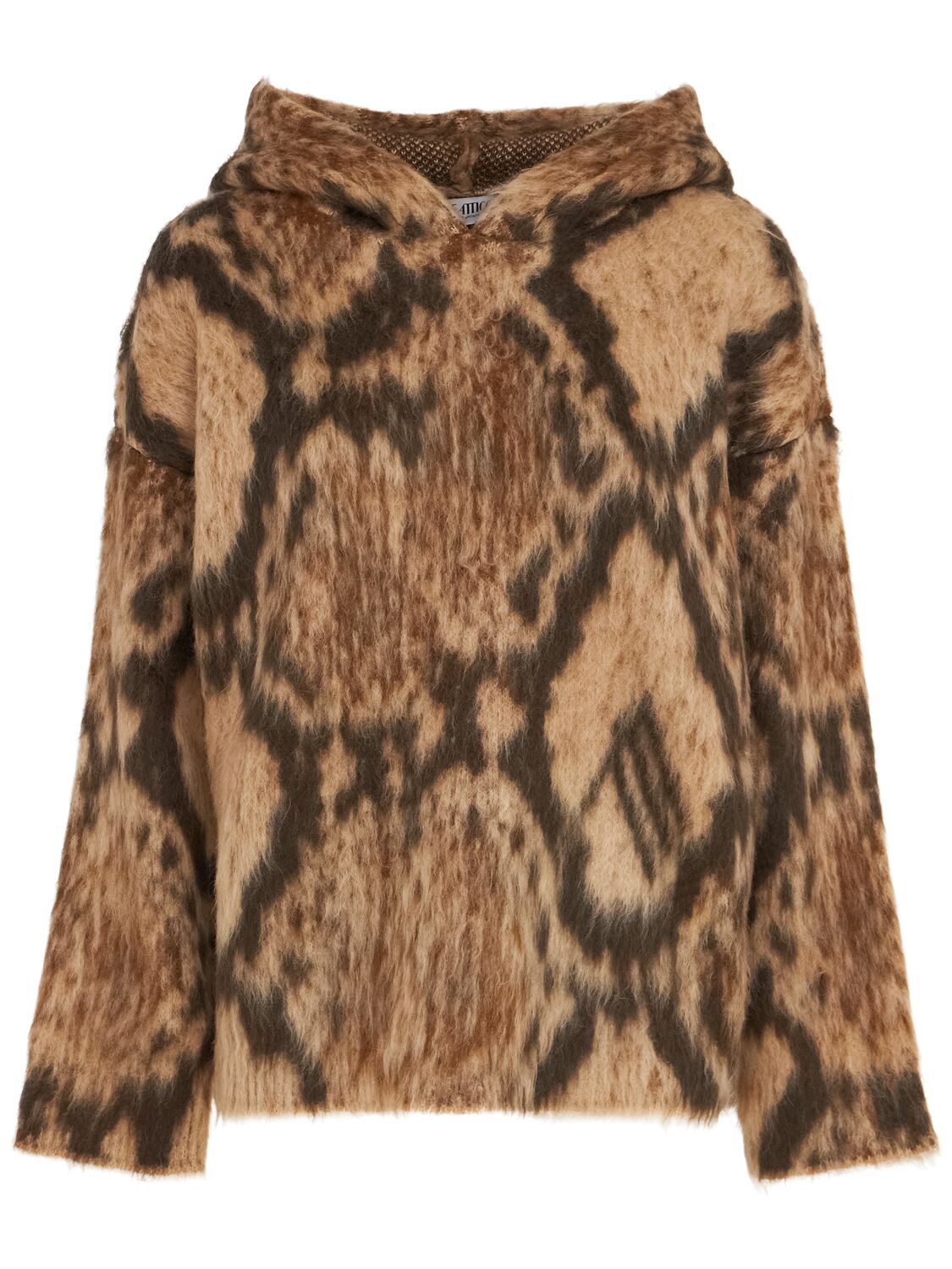 Pull En Mélange De Laine Brossée À Imprimé Python - THE ATTICO - Modalova