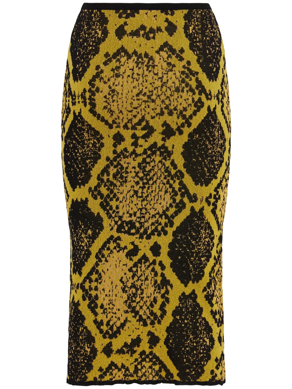 Attico Python Printed Viscose Blend Midi Skirt In Multi