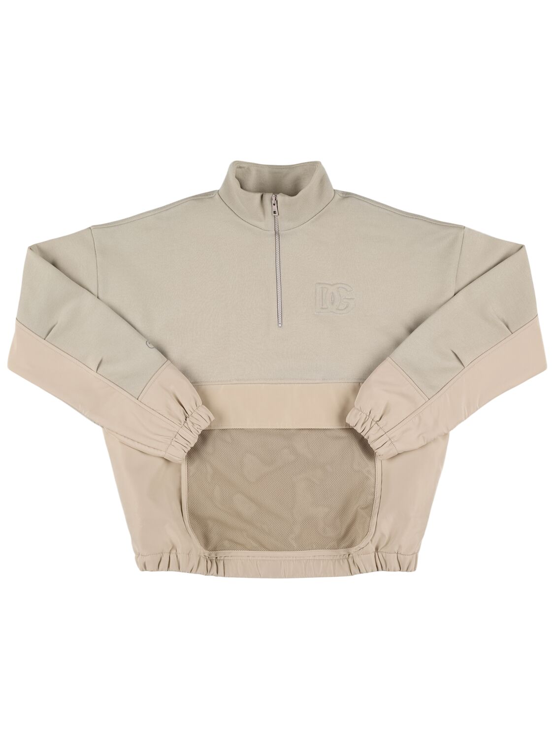 Dolce & Gabbana Embossed Cotton Blend Sweatshirt In Sand