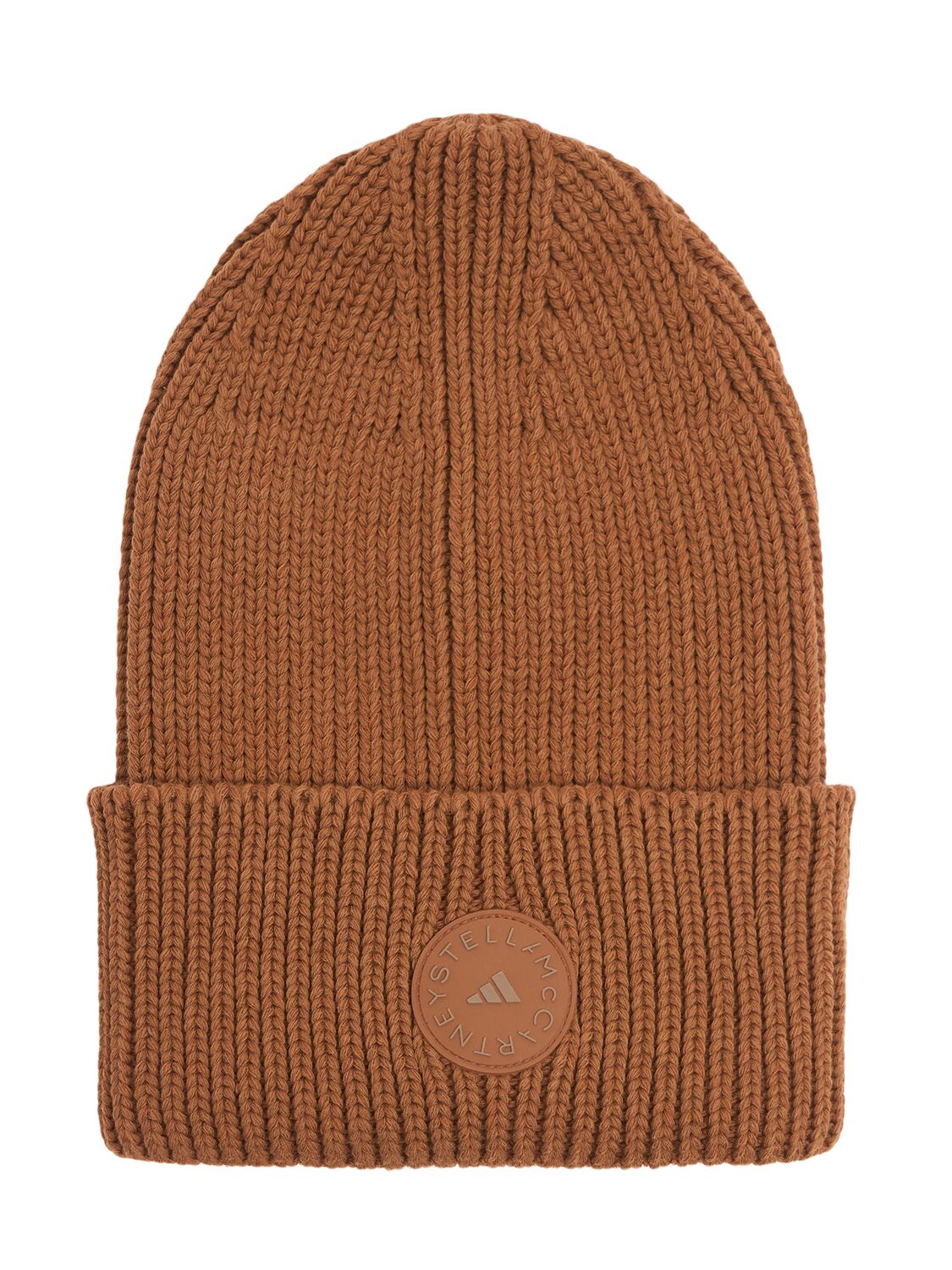 Adidas By Stella Mccartney Amsc Cotton Blend Beanie In Brown