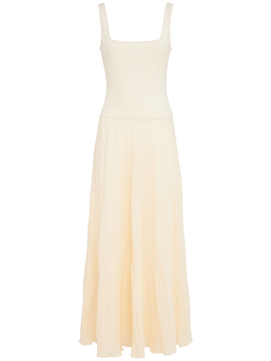 Johanna Ortiz Ecru Mariner Square Neck Maxi Dress In Sand