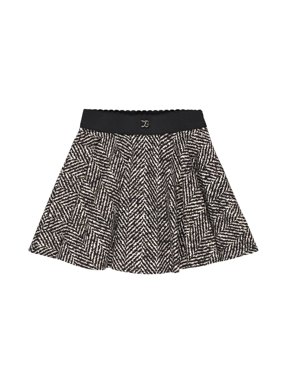 Dolce & Gabbana Cotton Blend Chevron Skirt In Multi
