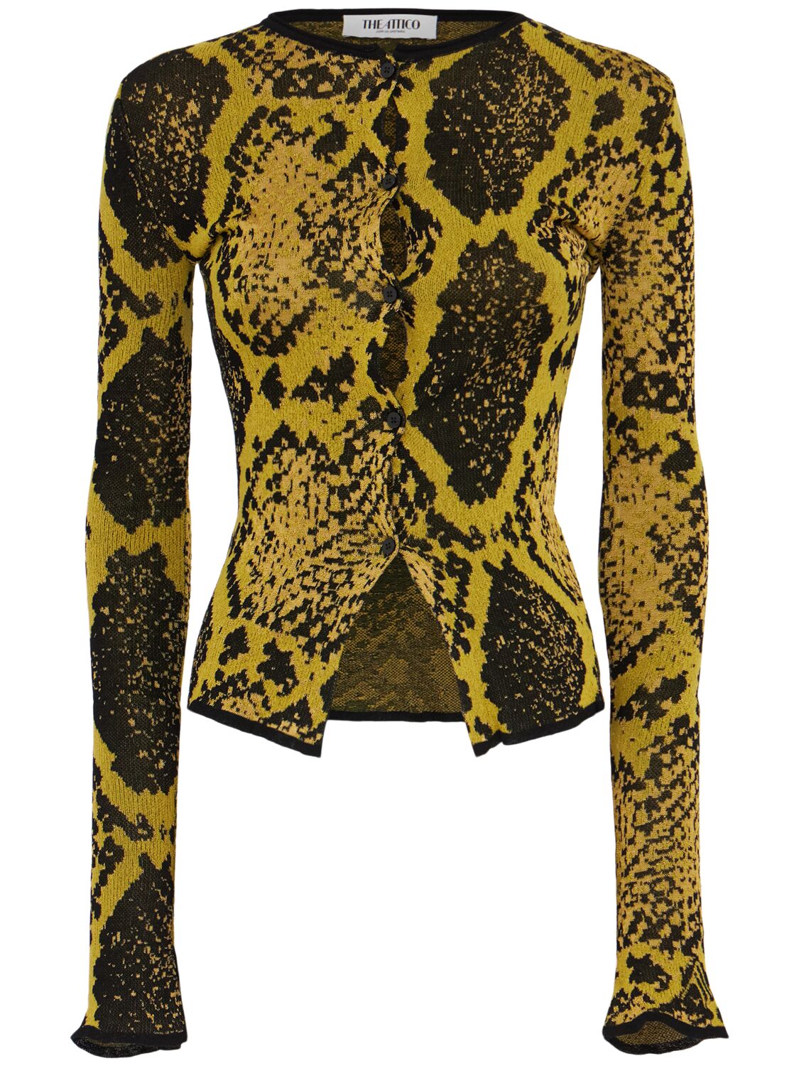 Attico Python Printed Viscose Blend Cardigan In Multi