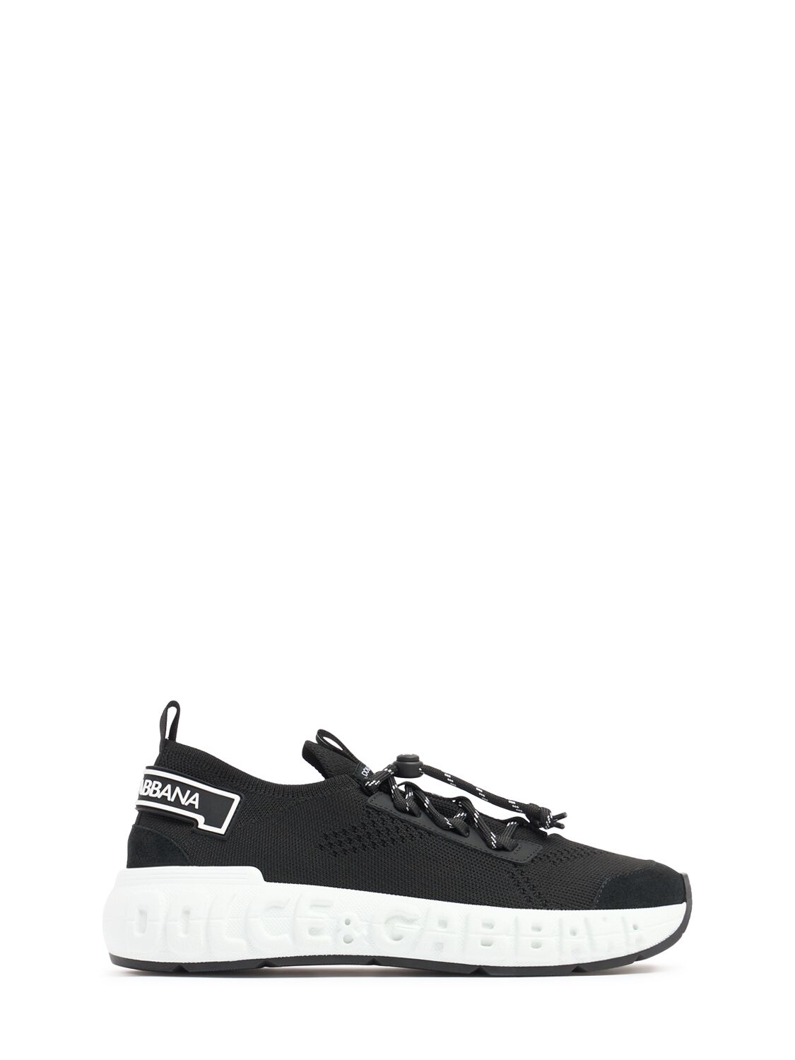Dolce & Gabbana Leather Lace-up Sneakers In Black