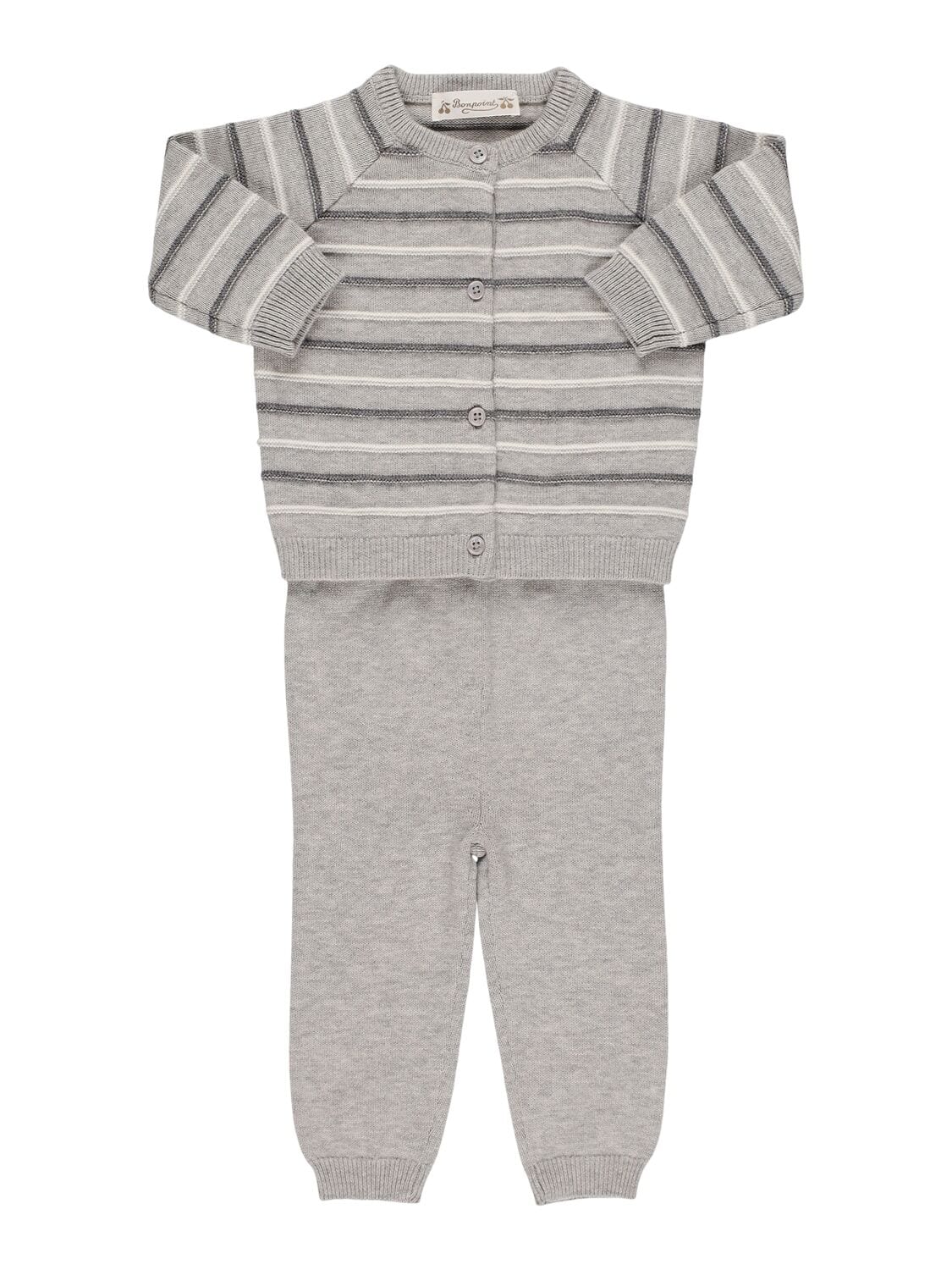 Cotton Blend Knit Cardigan & Pants