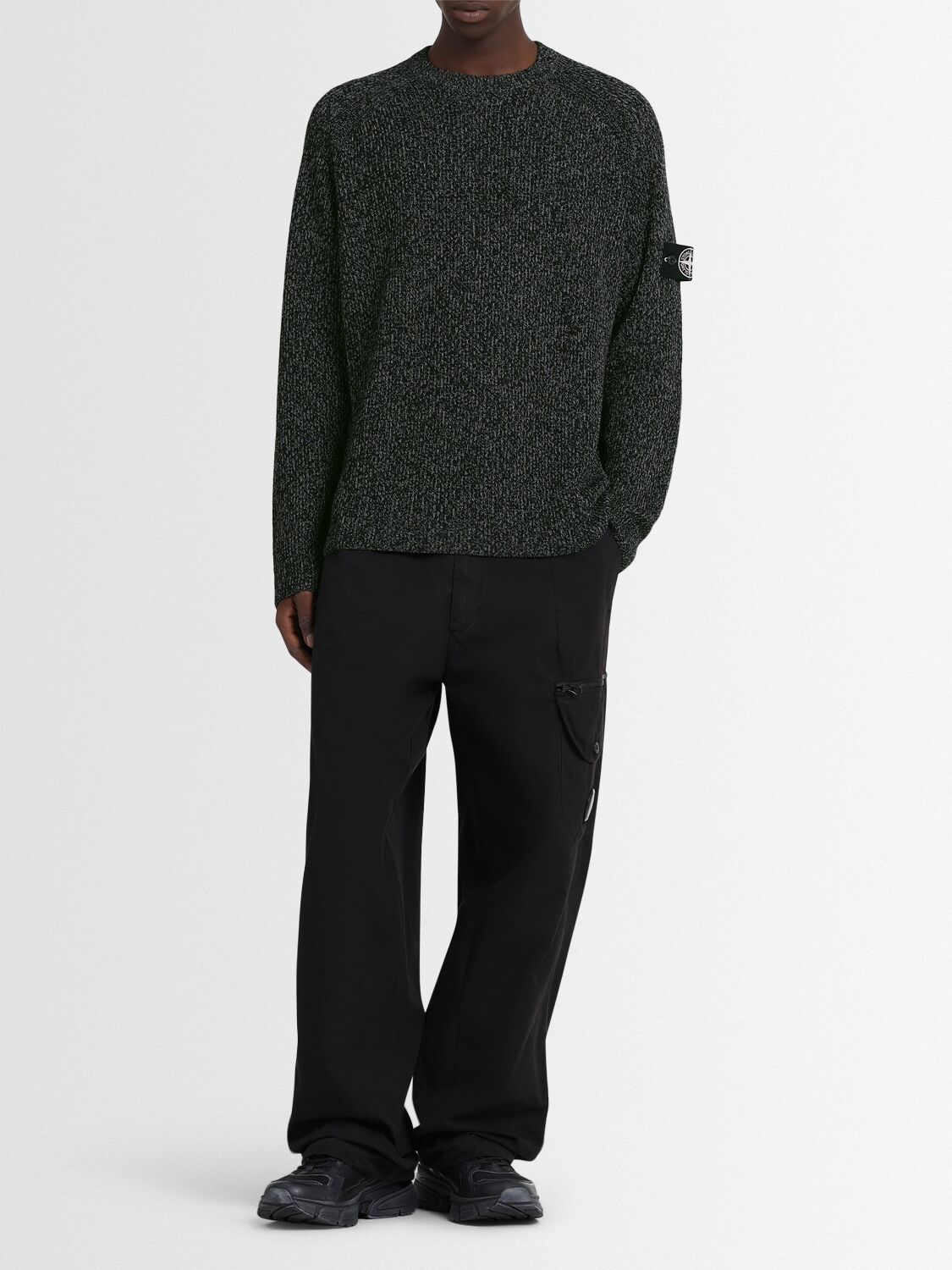 STONE ISLAND REFLECTIVE KNIT CREWNECK SWEATER