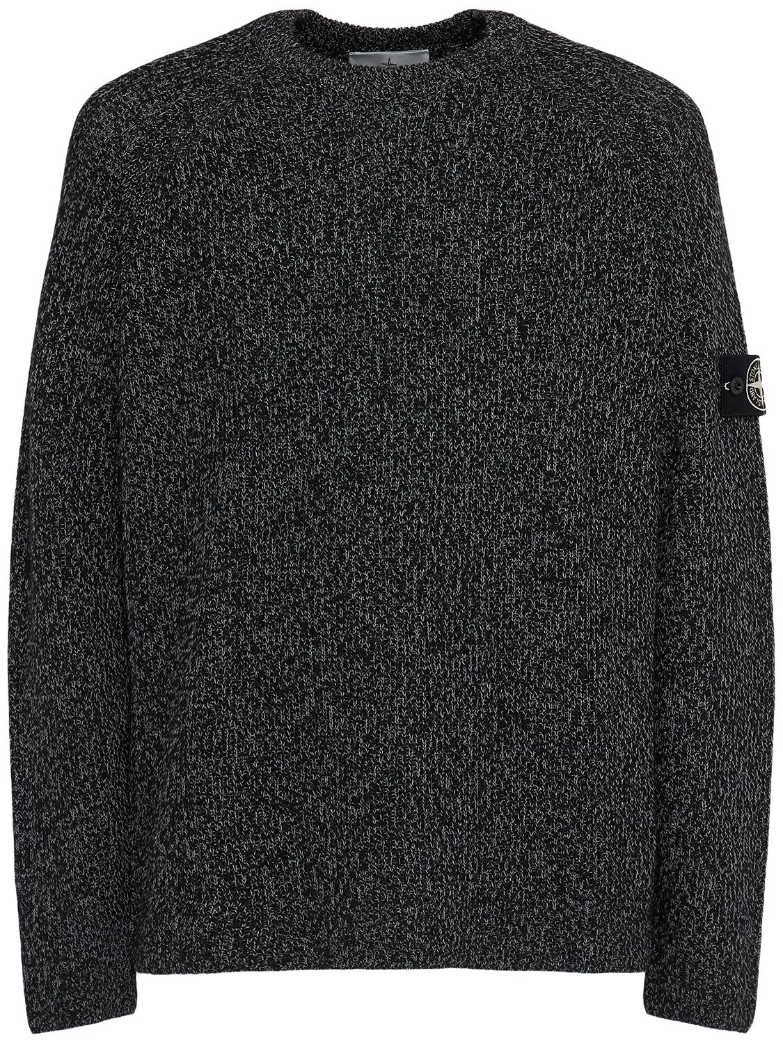 Pull Col Rond En Maille Réfléchissante - STONE ISLAND - Modalova