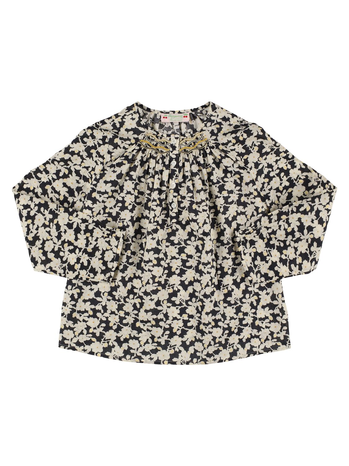 Bonpoint Floral Printed Cotton Shirt In Multi