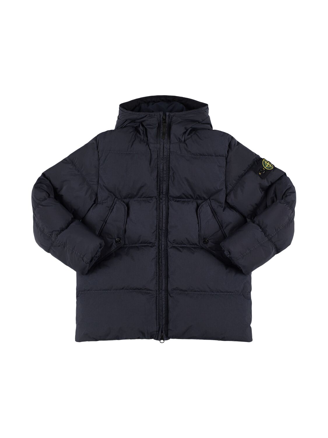 STONE ISLAND JUNIOR Hooded Nylon Down Jacket