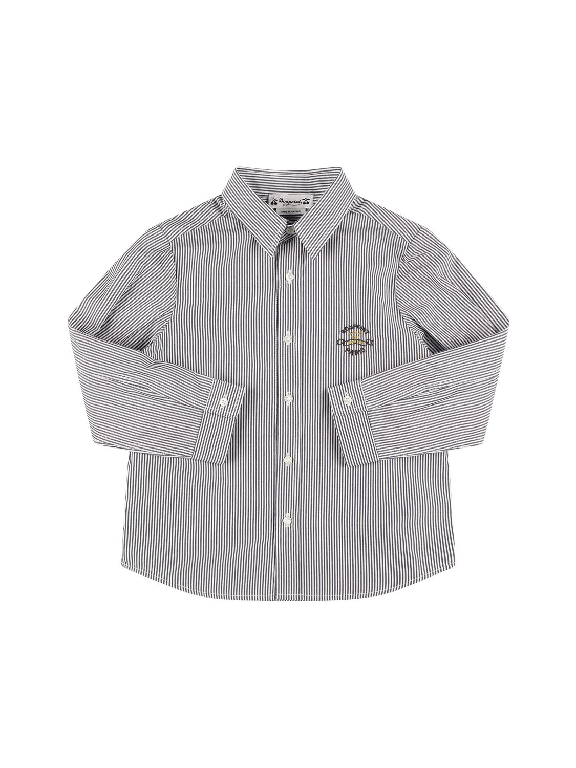 Bonpoint Striped Cotton Poplin Shirt In Multi