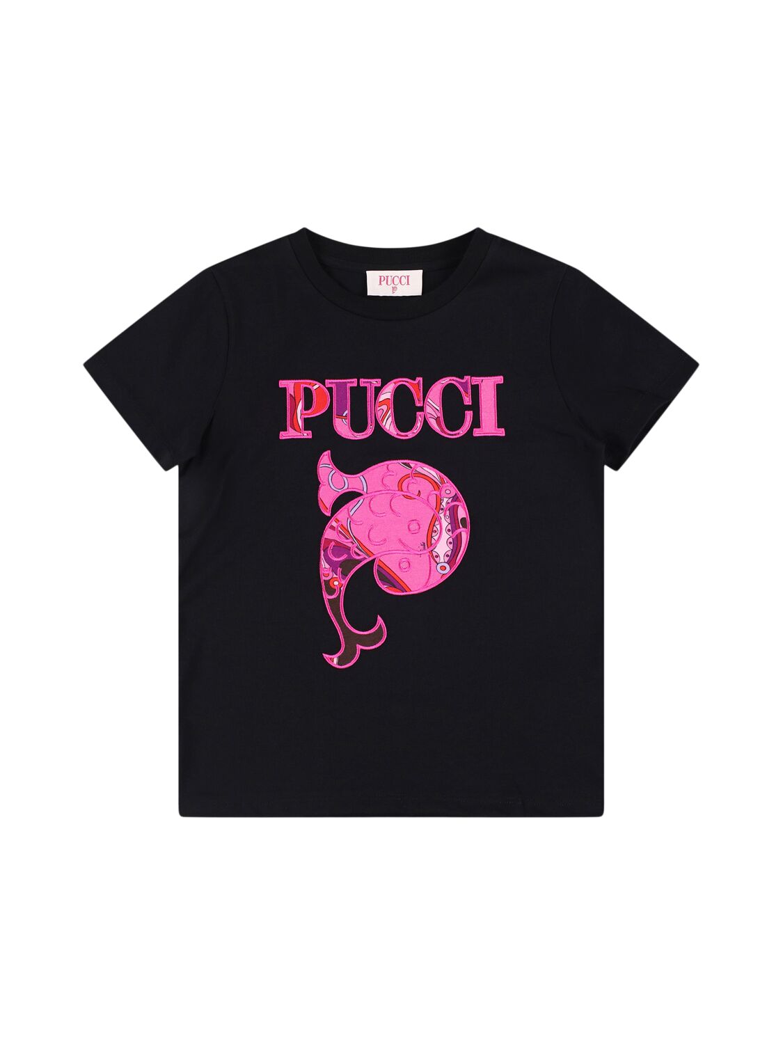 Pucci Printed Cotton Jersey T-shirt In Black