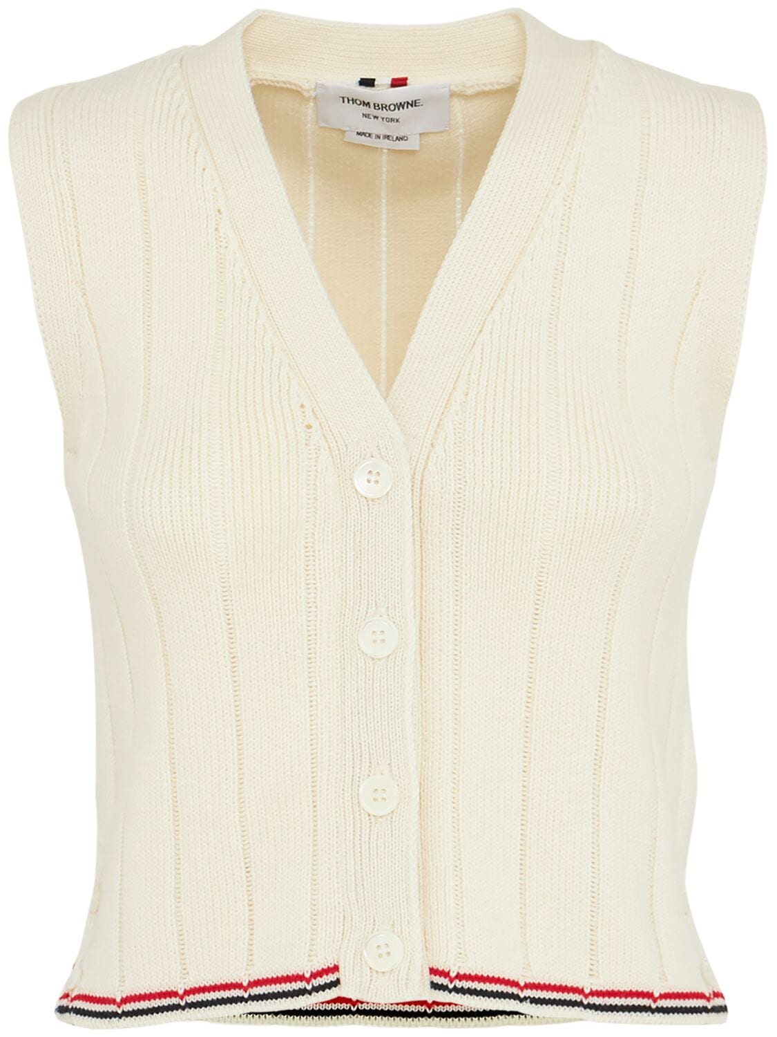 Cropped Wool V-neck Vest