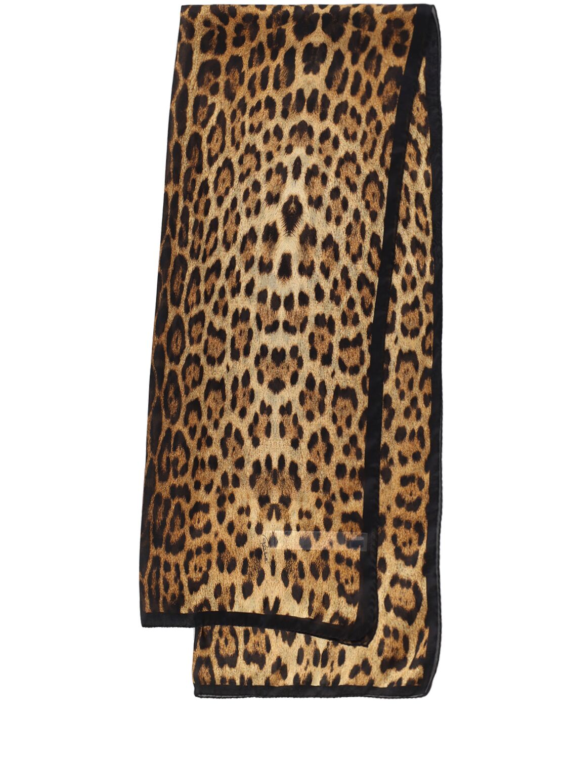 Leopard Printed Silk Chiffon Scarf