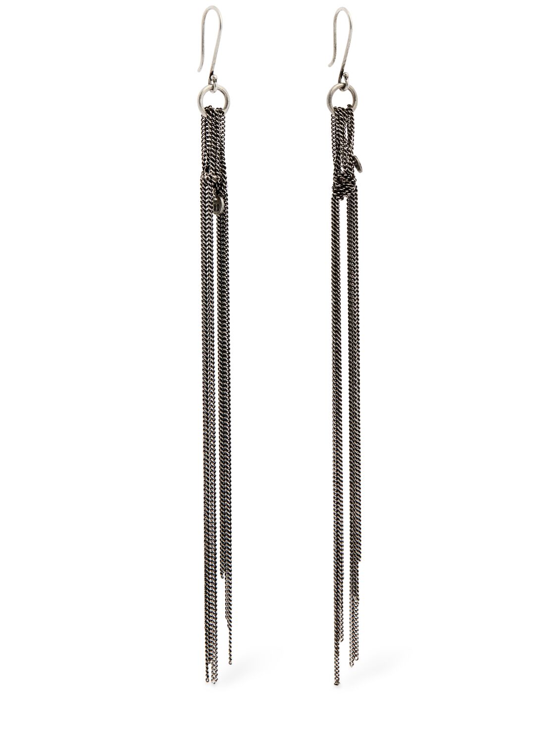 Wivi Knot Tassel Silver Earrings