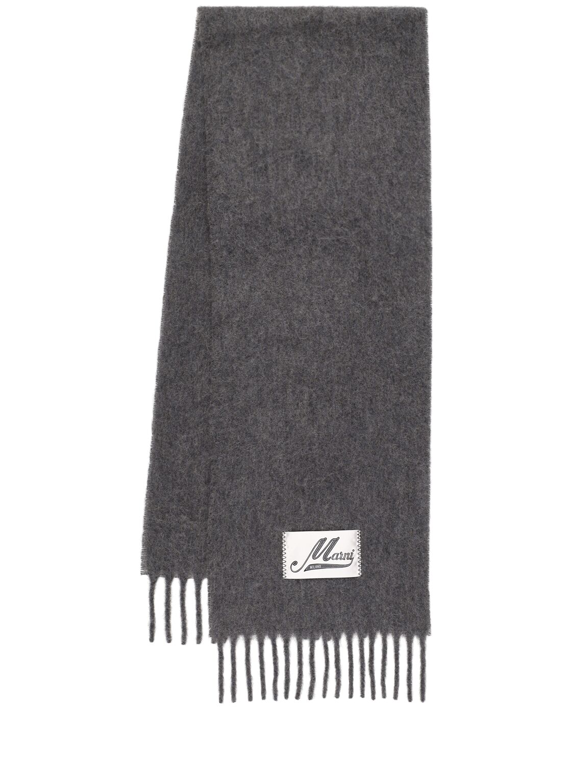 Marni Brushed Alpaca Blend Scarf In Silver