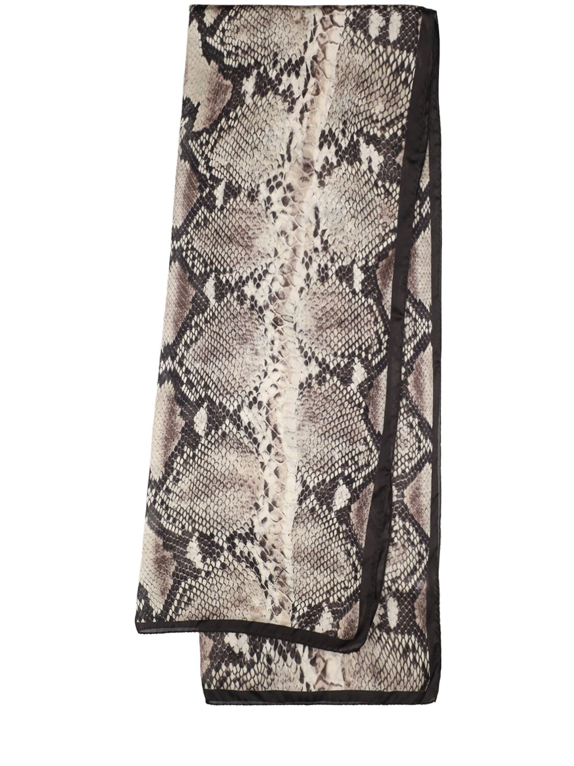 Snake Printed Silk Chiffon Scarf