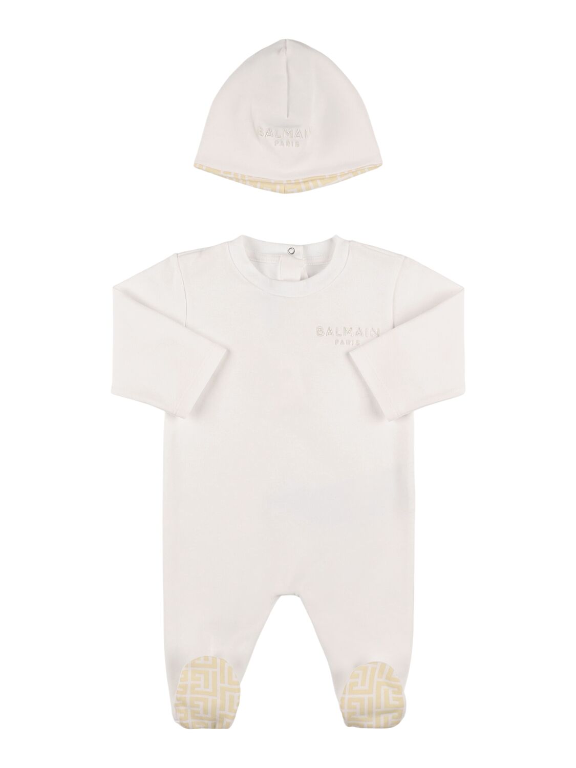 BALMAIN Cotton Jersey Romper & Hat