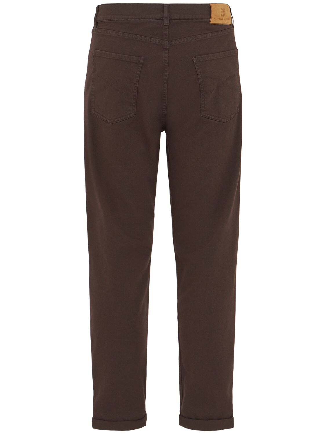 Brunello Cucinelli Stretch Cotton Denim Jeans In Brown